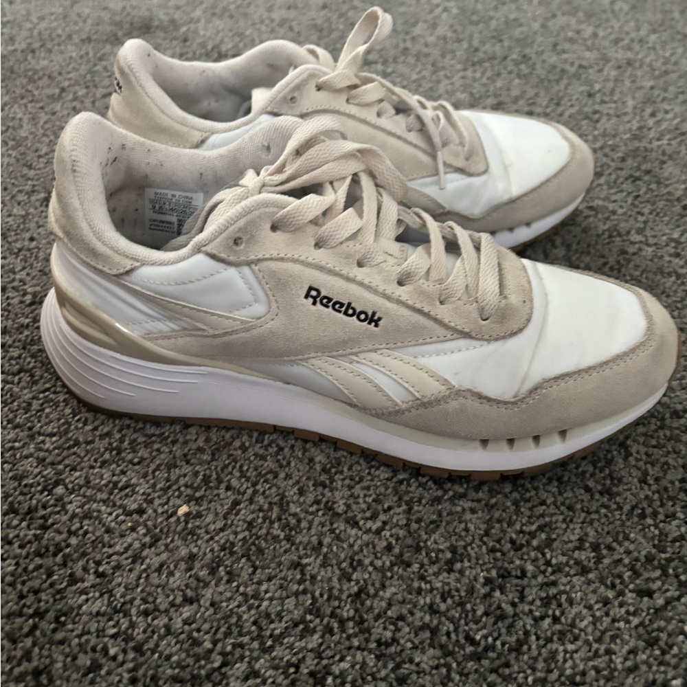 Reebok White and Cream Sneakers